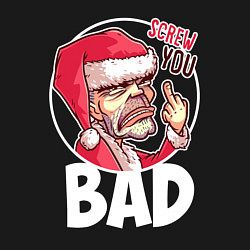 Свитшот хлопковый мужской Bad Santa - Screw you, цвет: черный — фото 2