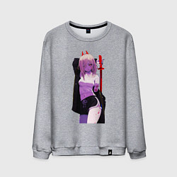 Свитшот хлопковый мужской Милашка Пауэр - Человек бензопила, цвет: меланж