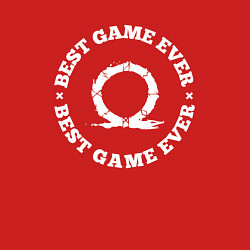 Свитшот хлопковый мужской Символ God of War и круглая надпись best game ever, цвет: красный — фото 2