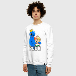 Свитшот хлопковый мужской Радужные друзья Синий и малыш, цвет: белый — фото 2