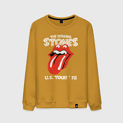 Свитшот хлопковый мужской The Rolling Stones 78, цвет: горчичный