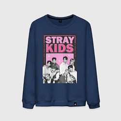 Свитшот хлопковый мужской Stray Kids boy band, цвет: тёмно-синий