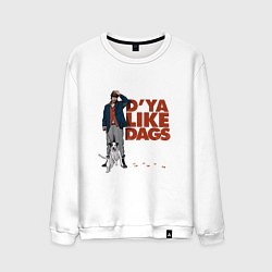 Свитшот хлопковый мужской Snatch: D'ya Like Dags, цвет: белый
