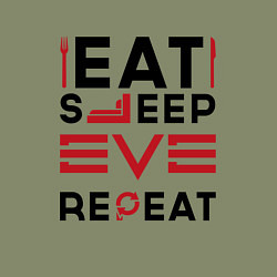 Свитшот хлопковый мужской Надпись: eat sleep EVE repeat, цвет: авокадо — фото 2