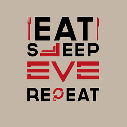 Свитшот хлопковый мужской Надпись: eat sleep EVE repeat, цвет: миндальный — фото 2