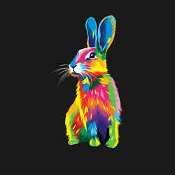 Свитшот хлопковый мужской Кролик в стиле поп-арт, цвет: черный — фото 2