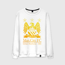 Свитшот хлопковый мужской Manchester City gold, цвет: белый