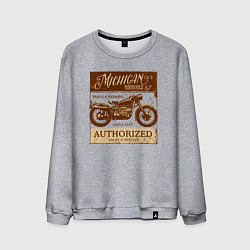 Свитшот хлопковый мужской Ретро мотоцикл гранж, цвет: меланж
