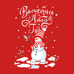 Свитшот хлопковый мужской Новогодний снеговик, цвет: красный — фото 2