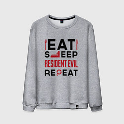 Мужской свитшот Надпись: eat sleep Resident Evil repeat