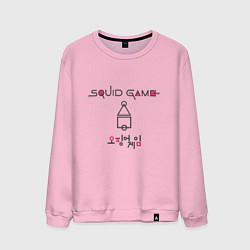 Свитшот хлопковый мужской Squid game style, цвет: светло-розовый