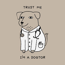 Свитшот хлопковый мужской Trust me im a dogtor, цвет: миндальный — фото 2