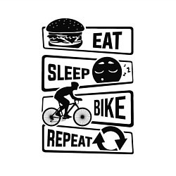 Свитшот хлопковый мужской Eat sleep bike repeat art, цвет: белый — фото 2