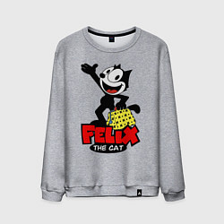 Свитшот хлопковый мужской Cat Felix magic bag, цвет: меланж