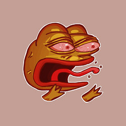 Свитшот хлопковый мужской Evil Pepe sticker, цвет: пыльно-розовый — фото 2