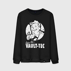 Свитшот хлопковый мужской Vault boy - join the vault tec, цвет: черный