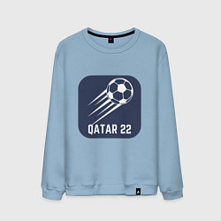 Свитшот хлопковый мужской Qatar 22, цвет: мягкое небо