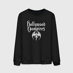 Свитшот хлопковый мужской Hollywood vampires рок группа, цвет: черный