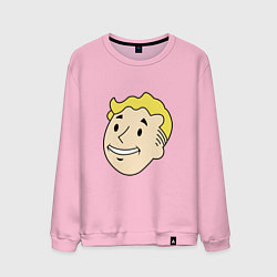 Свитшот хлопковый мужской Vault boy head, цвет: светло-розовый