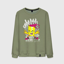 Свитшот хлопковый мужской Стакан с напитком, цвет: авокадо