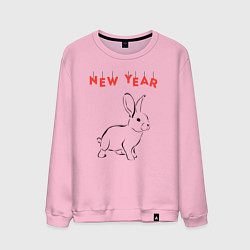 Свитшот хлопковый мужской New year rabbit, цвет: светло-розовый
