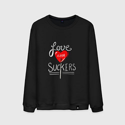 Свитшот хлопковый мужской Love is for suckers, цвет: черный