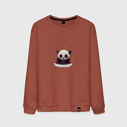 Свитшот хлопковый мужской Понурый панда, цвет: кирпичный