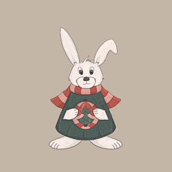 Свитшот хлопковый мужской Зайка - символ года, цвет: миндальный — фото 2