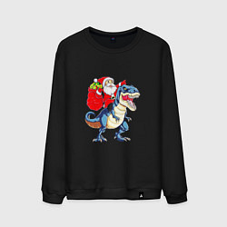 Мужской свитшот Father Christmas on a dinosaur