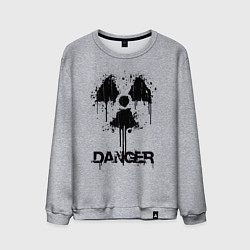 Свитшот хлопковый мужской Danger radiation symbol, цвет: меланж