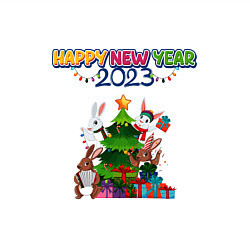 Свитшот хлопковый мужской Happy New Year 2023 symbol, цвет: белый — фото 2