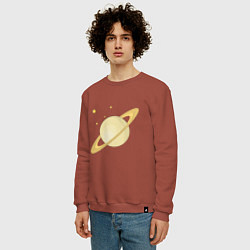 Свитшот хлопковый мужской Сатурн, цвет: кирпичный — фото 2