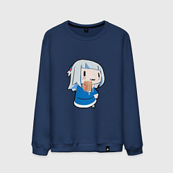 Свитшот хлопковый мужской Гура акула протягивает стакан, цвет: тёмно-синий
