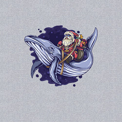 Свитшот хлопковый мужской Санта и кит, цвет: меланж — фото 2