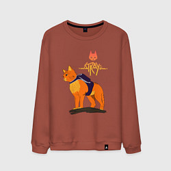 Свитшот хлопковый мужской Stray - cat logo, цвет: кирпичный