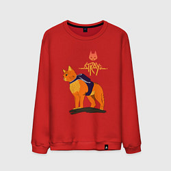 Свитшот хлопковый мужской Stray - cat logo, цвет: красный