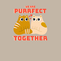 Свитшот хлопковый мужской We are purrrfect together, цвет: миндальный — фото 2