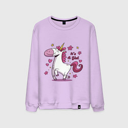 Свитшот хлопковый мужской Girl unicorn, цвет: лаванда