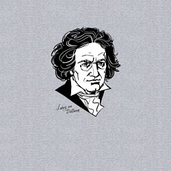 Свитшот хлопковый мужской Людвиг ван Бетховен, цвет: меланж — фото 2