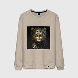 Свитшот хлопковый мужской Девушка робот в стиле стимпанк паропанк, цвет: миндальный