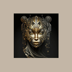 Свитшот хлопковый мужской Девушка робот в стиле стимпанк паропанк, цвет: миндальный — фото 2