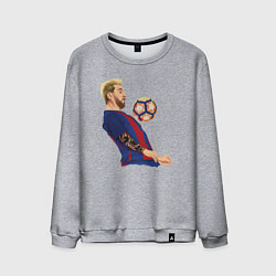 Свитшот хлопковый мужской Messi Barcelona, цвет: меланж