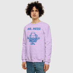 Свитшот хлопковый мужской Мистер Месси, цвет: лаванда — фото 2