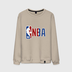 Свитшот хлопковый мужской NBA - big logo, цвет: миндальный
