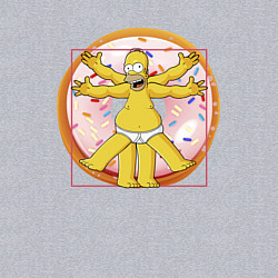 Свитшот хлопковый мужской Канонические пропорции Гомера Симпсона - remake, цвет: меланж — фото 2