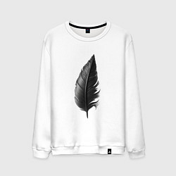 Свитшот хлопковый мужской Черное перо, цвет: белый