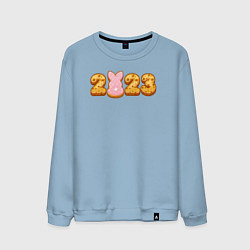 Свитшот хлопковый мужской 2023 новый год, цвет: мягкое небо