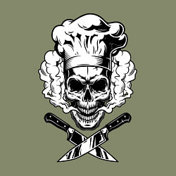 Свитшот хлопковый мужской The cooks skull, цвет: авокадо — фото 2
