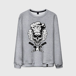 Свитшот хлопковый мужской The cooks skull, цвет: меланж