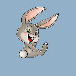 Свитшот хлопковый мужской Маленький милый кролик, цвет: мягкое небо — фото 2